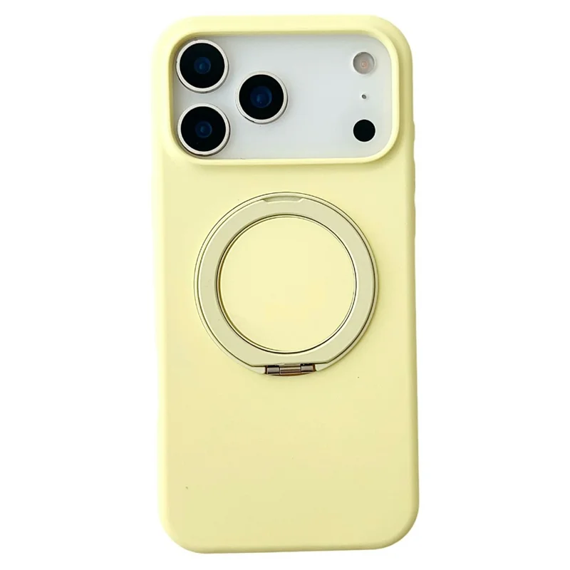For iPhone 17 Pro Case Compatible with MagSafe Rotating Kickstand Silicone PC Phone Back Cover - Yellow