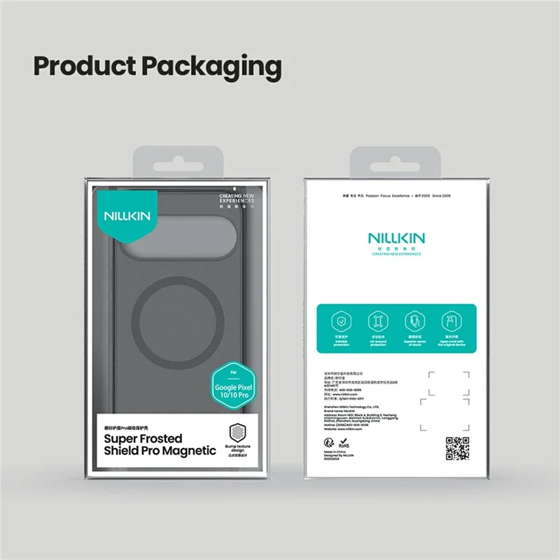 NILLKIN Super Frosted Shield Pro for Google Pixel 10 Pro  /  Pixel 10 Magnetic Case Matte PC TPU Clear Black Phone Back Cover