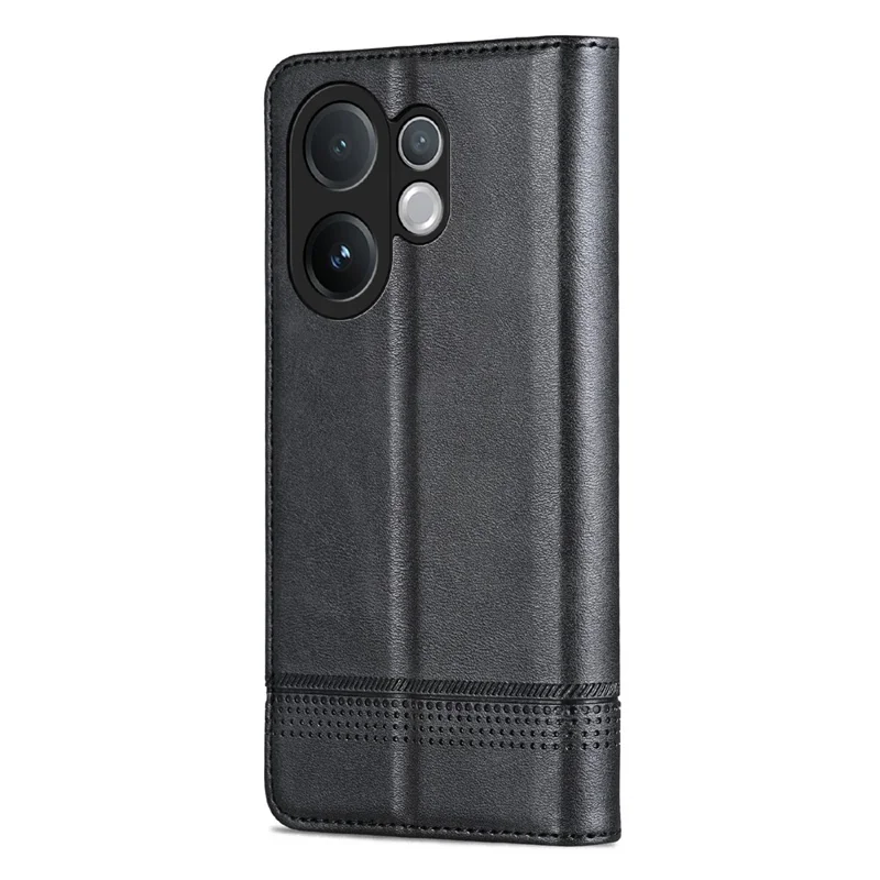 AZNS For vivo V60 5G Case Cowhide Texture PU Leather Wallet Phone Cover - Black