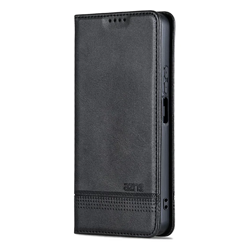 AZNS For Xiaomi Poco M7 4G (EU) (171mm) Case Cowhide Texture PU Leather Wallet Phone Cover - Black