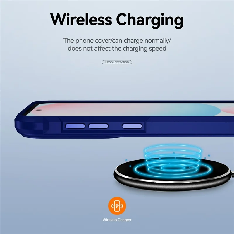 For Samsung Galaxy S25 FE Case Anti-Drop Alloy Lens Frame PC + TPU Phone Cover - Blue