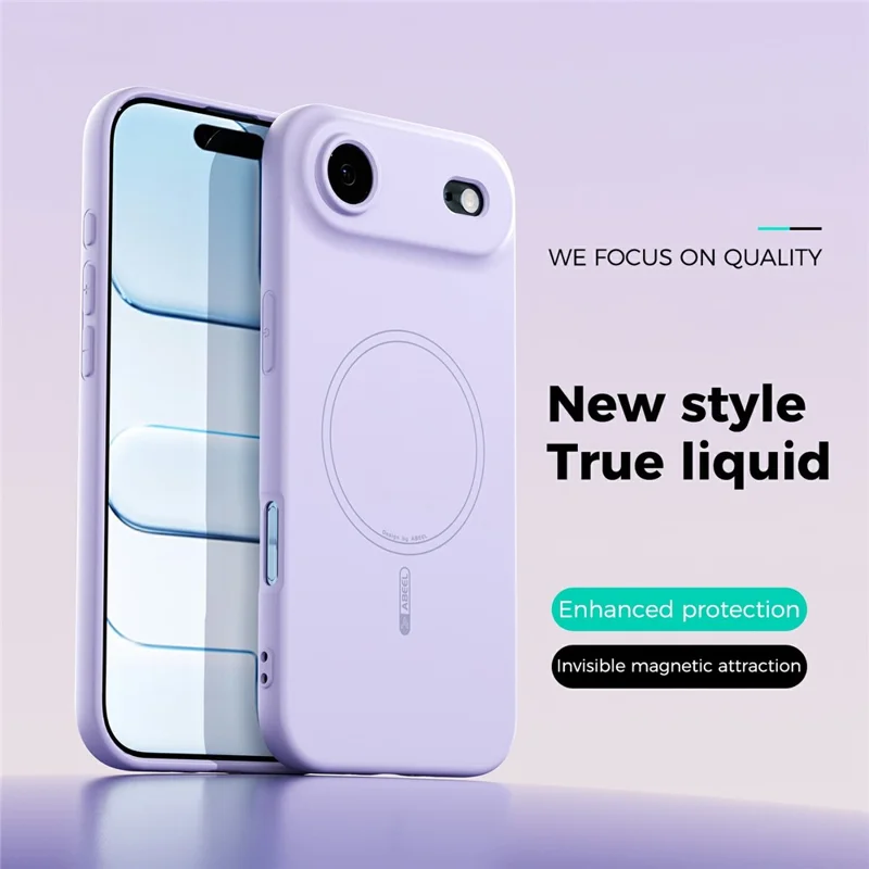 ABEEL For iPhone Air Case Compatible with MagSafe Skin Touch Liquid Silicone Phone Back Cover - Purple
