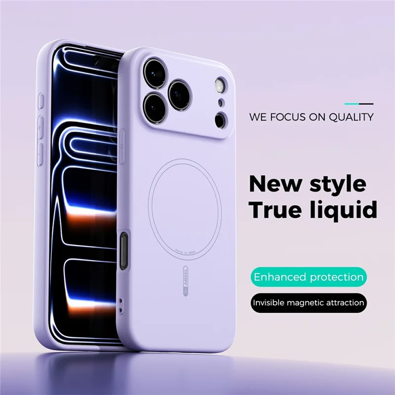 ABEEL For iPhone 17 Pro Max Case Compatible with MagSafe Skin Touch Liquid Silicone Phone Back Cover - Purple