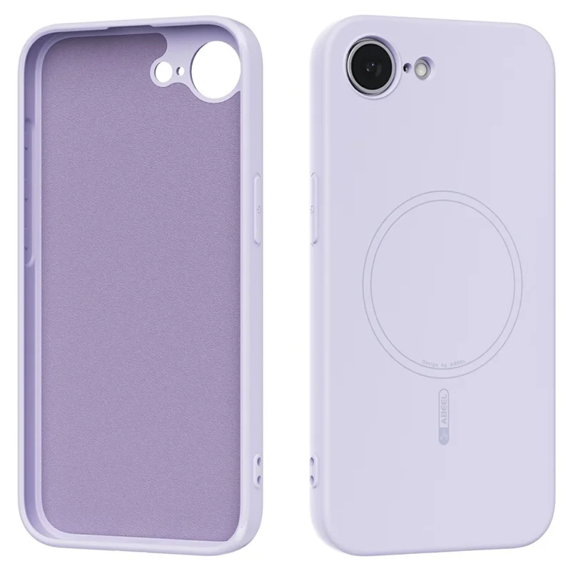 ABEEL For iPhone 16e Case Compatible with MagSafe Skin Touch Liquid Silicone Phone Back Cover - Purple