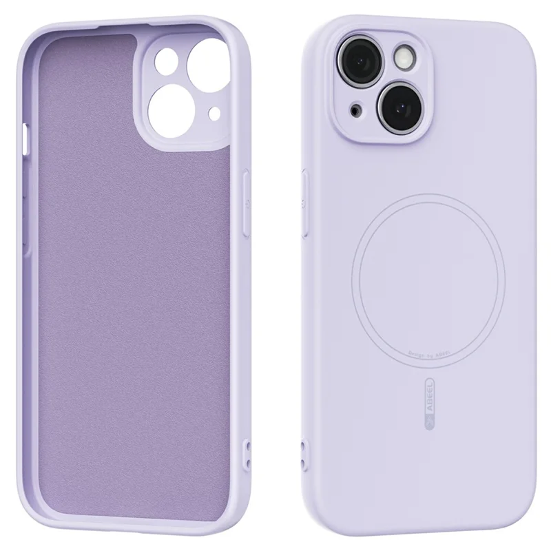 ABEEL For iPhone 15 Case Compatible with MagSafe Skin Touch Liquid Silicone Phone Back Cover - Purple