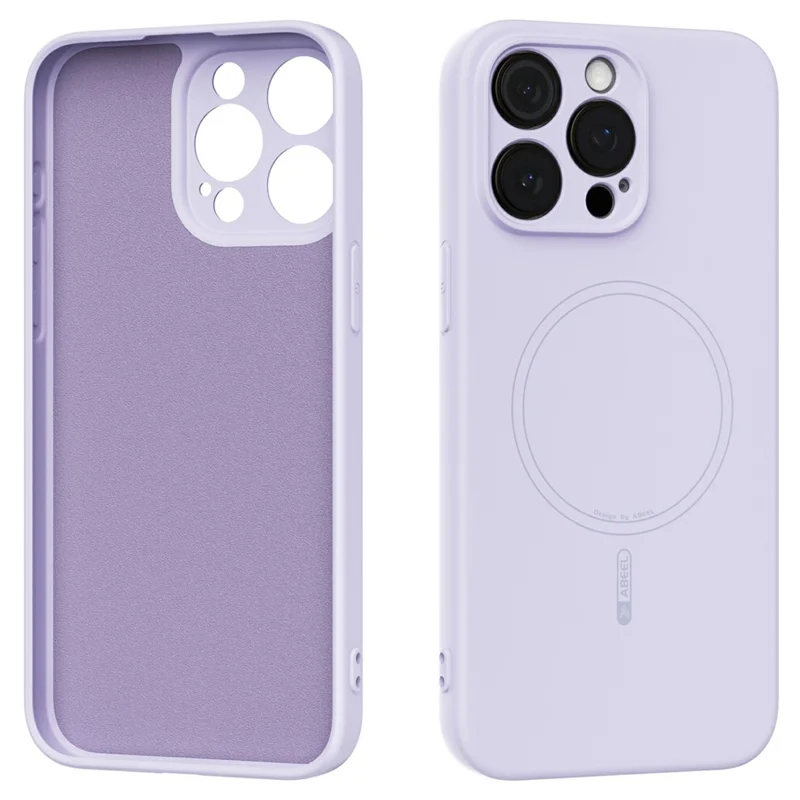 ABEEL For iPhone 15 Pro Max Case Compatible with MagSafe Skin Touch Liquid Silicone Phone Back Cover - Purple