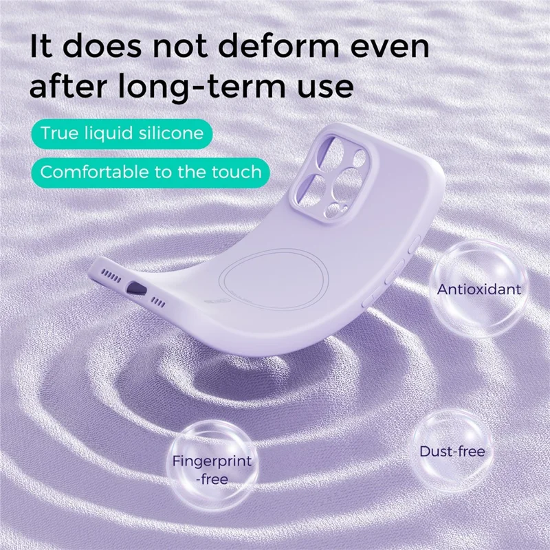 ABEEL For iPhone 15 Pro Max Case Compatible with MagSafe Skin Touch Liquid Silicone Phone Back Cover - Purple