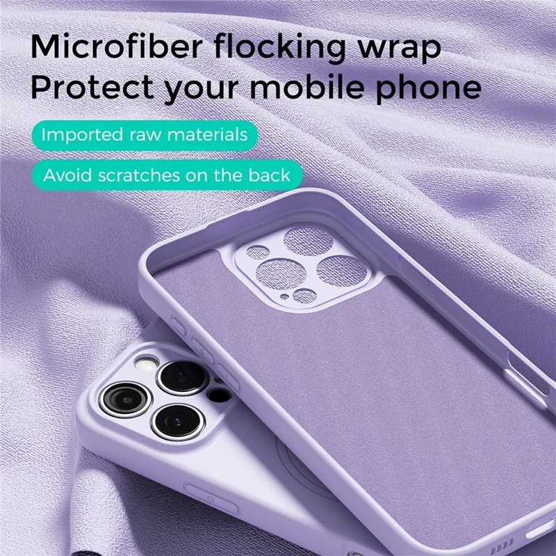 ABEEL For iPhone 14 Pro Case Compatible with MagSafe Skin Touch Liquid Silicone Phone Back Cover - Purple