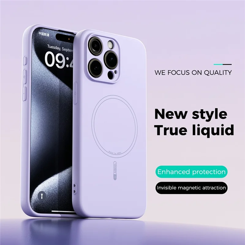 ABEEL For iPhone 13 Pro Case Compatible with MagSafe Skin Touch Liquid Silicone Phone Back Cover - Purple