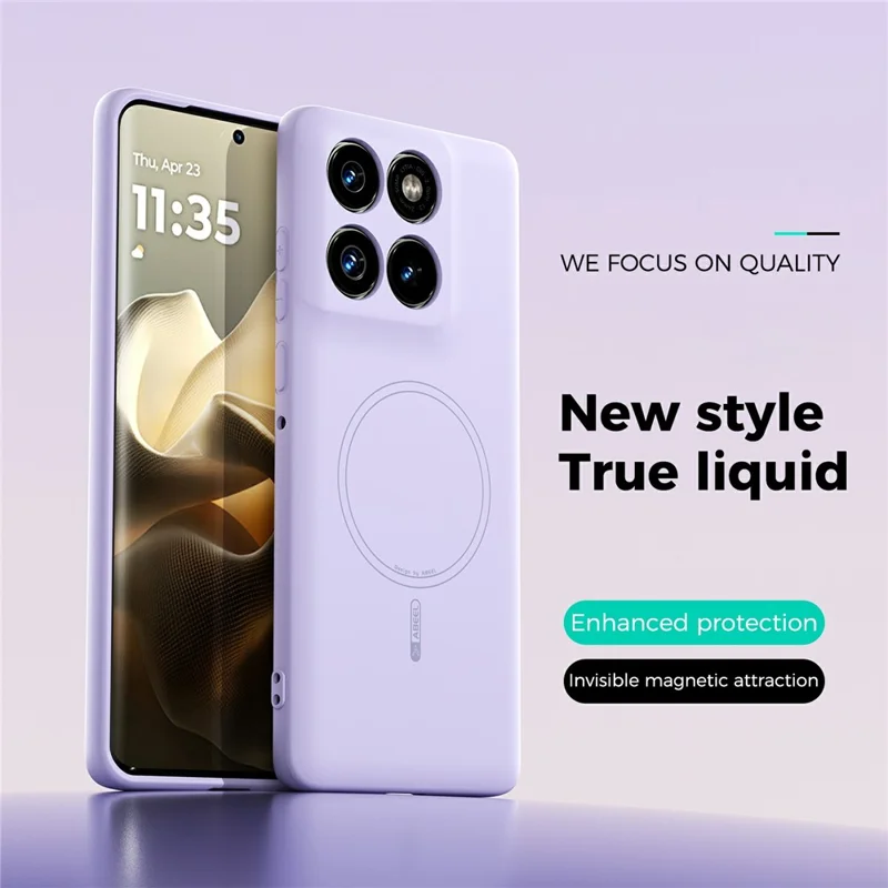 ABEEL For Motorola Edge 60 5G  /  60s 5G Magnetic Case Skin Touch Liquid Silicone Phone Back Cover - Purple