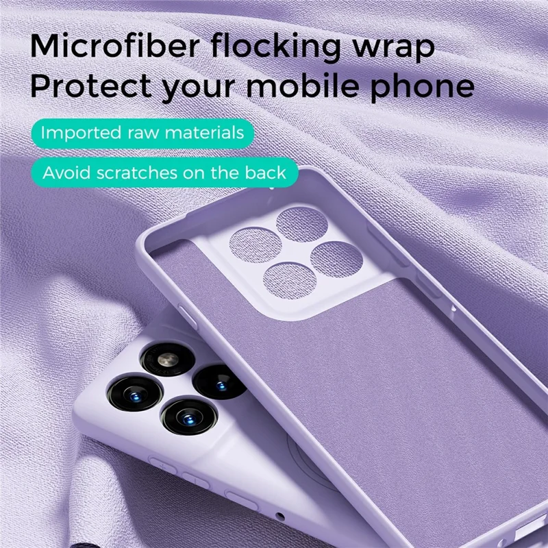 ABEEL For Motorola Edge 60 Pro 5G Magnetic Case Skin Touch Liquid Silicone Phone Back Cover - Purple