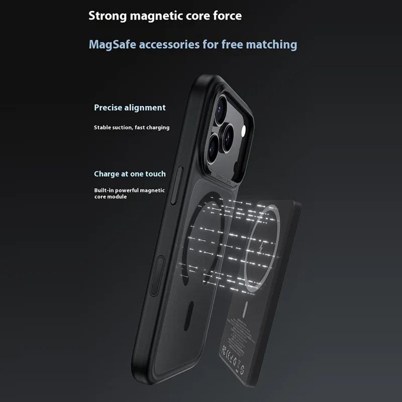 BENKS For iPhone 17 Pro Magnetic Case Skin Feel TPU + PC Phone Cover Compatible with MagSafe - Black