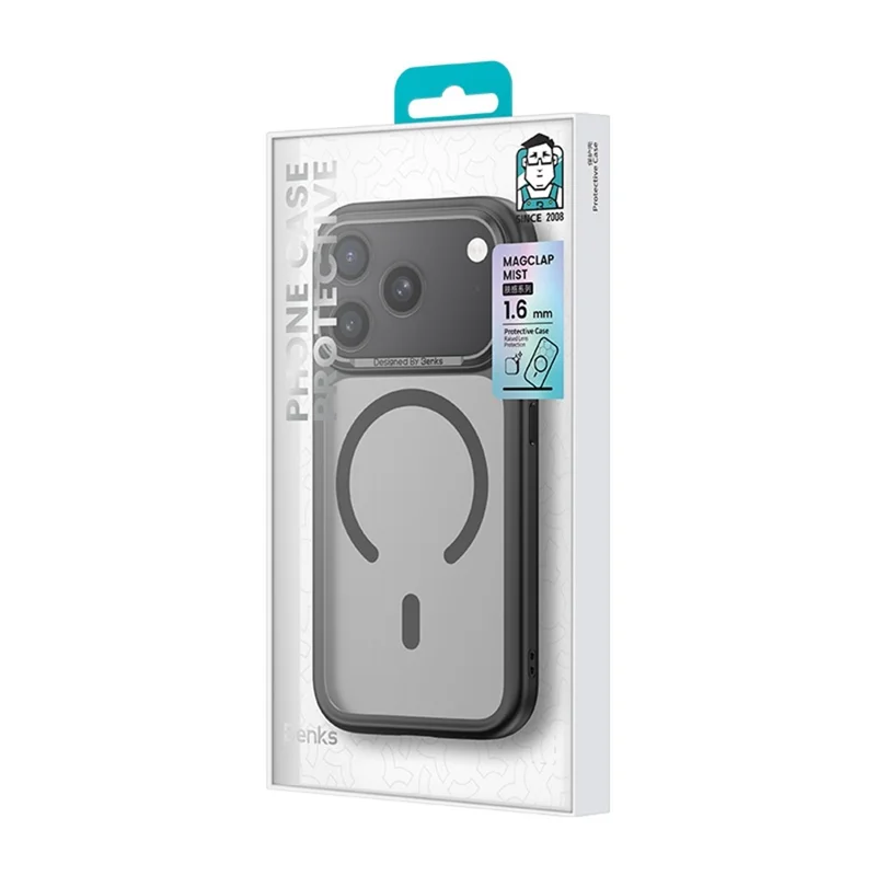 BENKS For iPhone 17 Pro Max Magnetic Case Skin Feel TPU + PC Phone Cover Compatible with MagSafe - Black