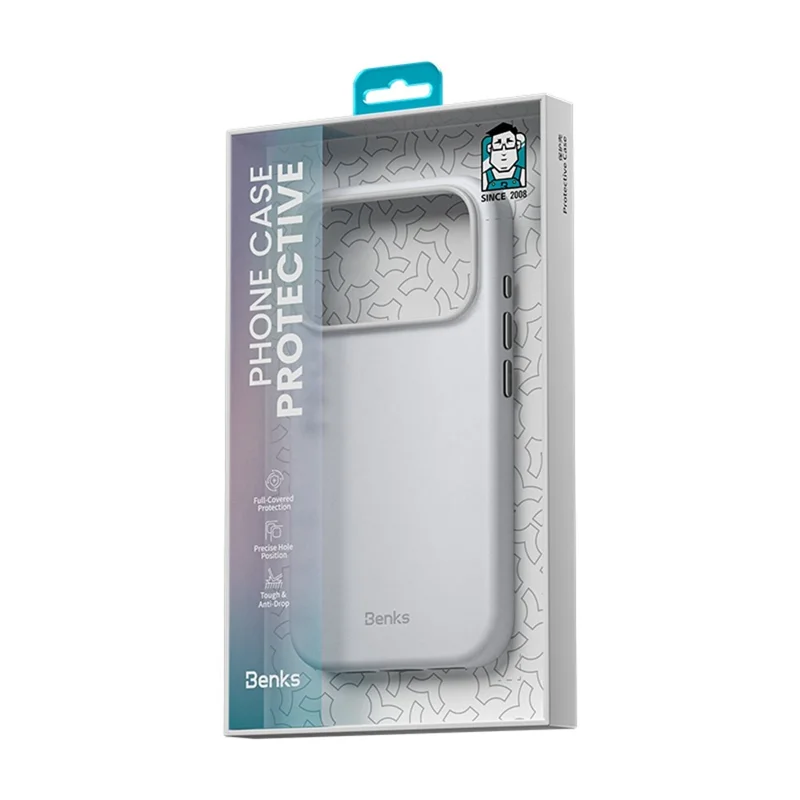 BENKS Q2 For iPhone 17 Pro Mircrofiber Leather + PC + Silicone Phone Case Compatible with MagSafe - White