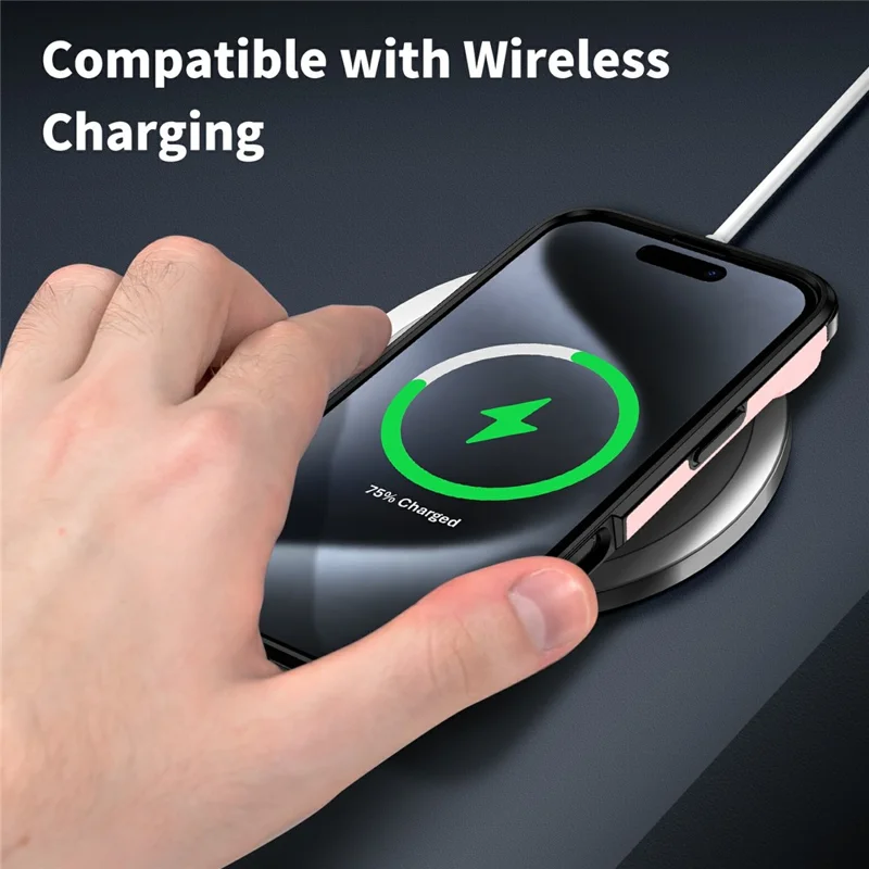 For iPhone Air Case PC + TPU Shell with Slide Camera Phone Cover - Pink