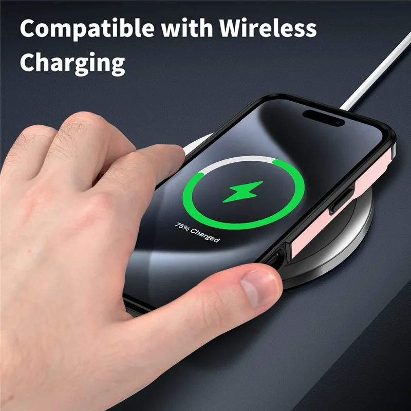 For iPhone 17 Pro Max Case PC + TPU Shell with Slide Camera Phone Cover - Pink