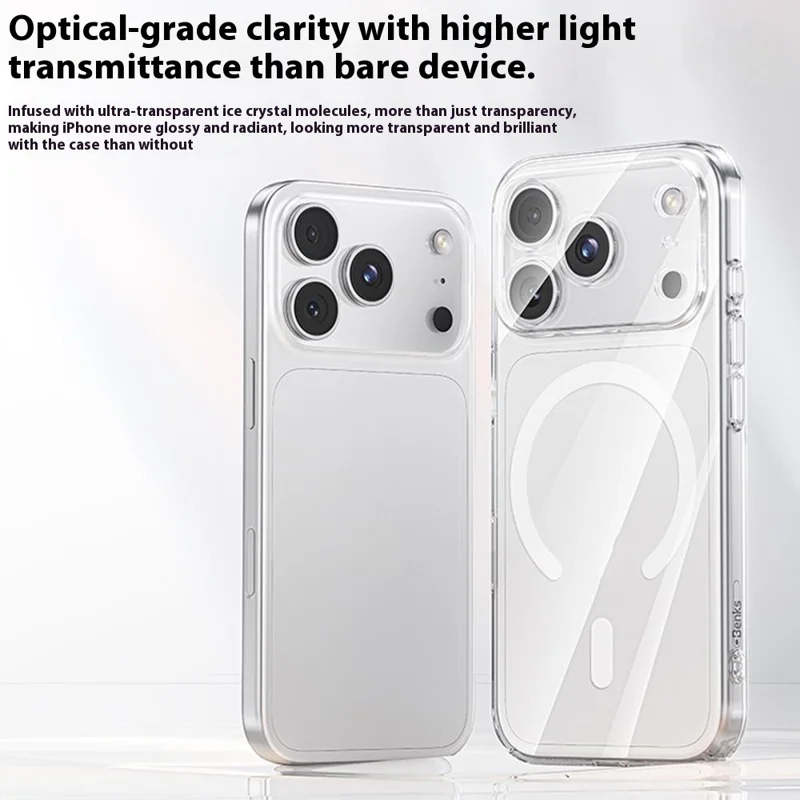 BENKS Magnetische Hülle für iPhone 17 Pro Max, ultradünn, nackt-ähnliche klare PC-Handyhülle, kompatibel mit MagSafe