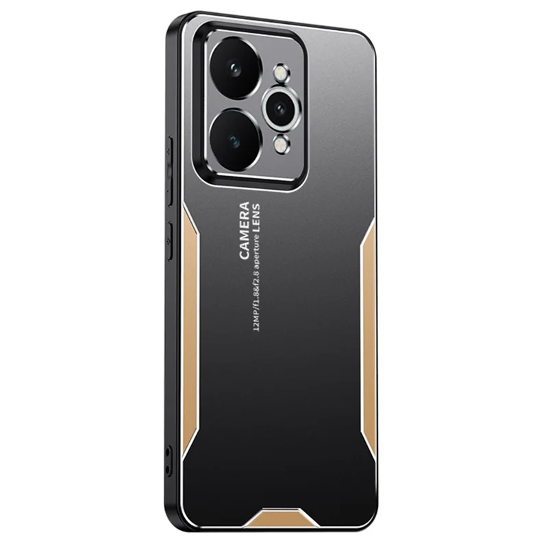 For Realme 15 5G Phone Case Aluminium Alloy TPU PC Back Cover - Gold