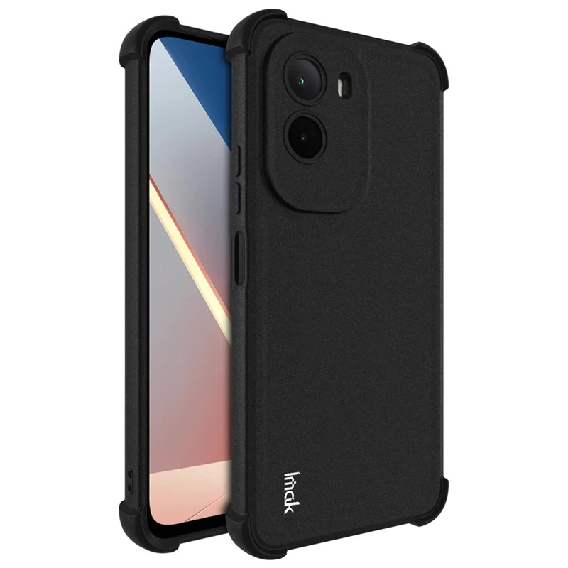 IMAK voor Xiaomi Poco M7 4G (169 mm) hoesje TPU telefoonhoes Airbag schokbestendige bescherming - Mat zwart