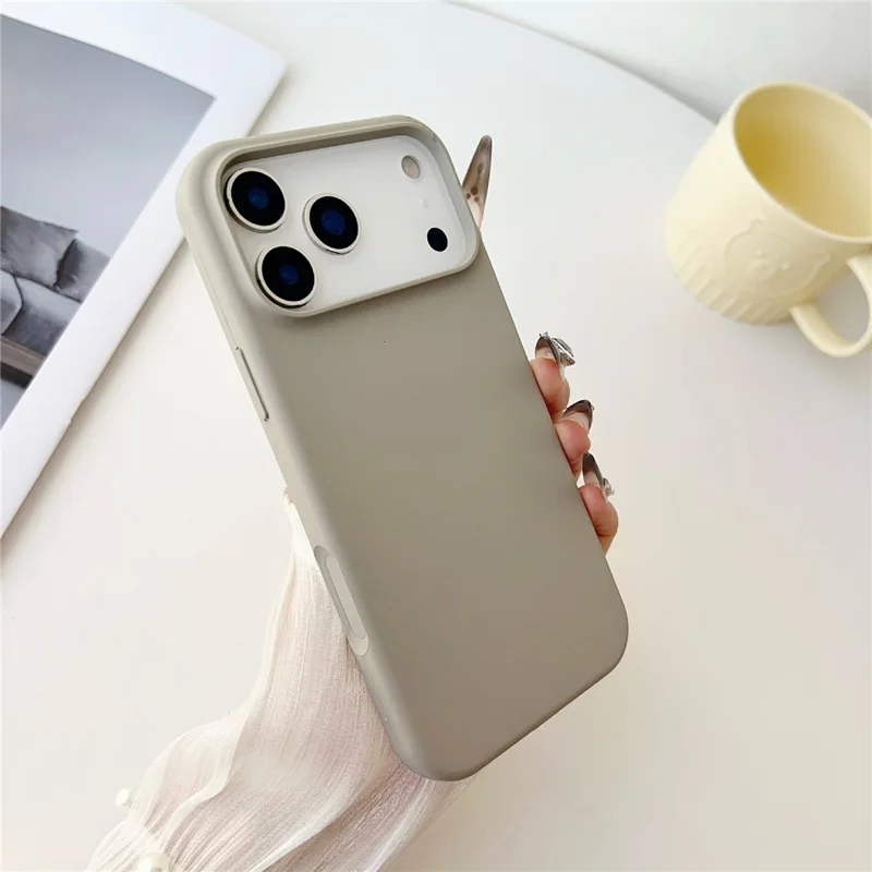 For iPhone 17 Pro Max Case Compatible with MagSafe Liquid Silicone Phone Back Cover - Light Grey