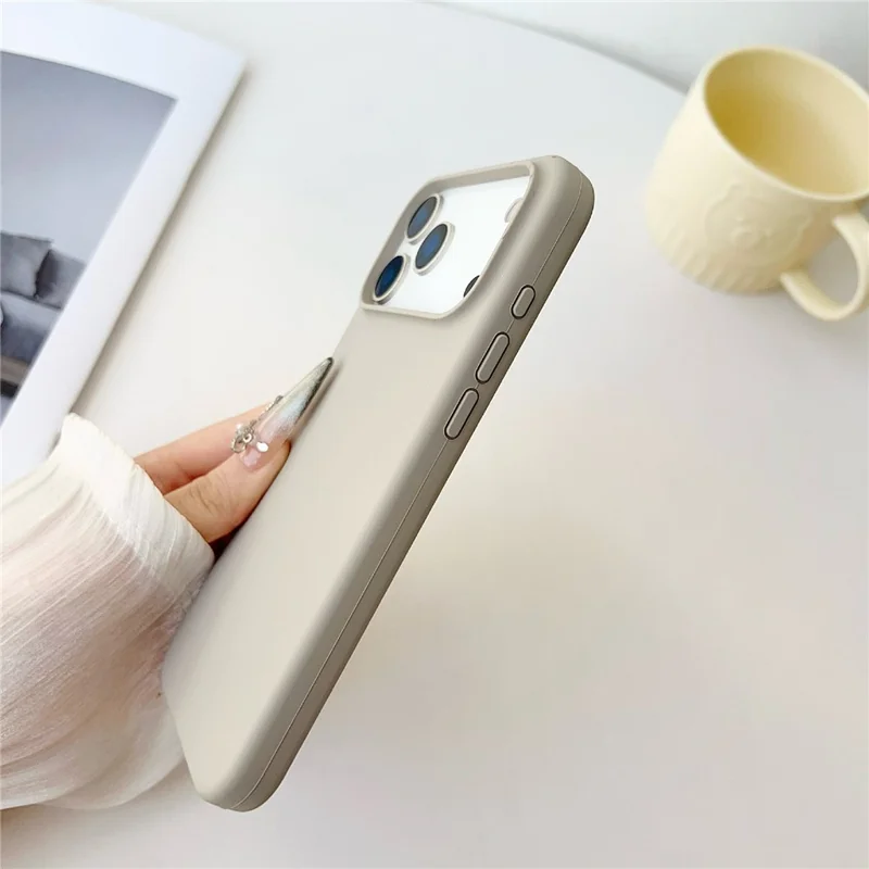 For iPhone 17 Pro Max Case Compatible with MagSafe Liquid Silicone Phone Back Cover - Light Grey