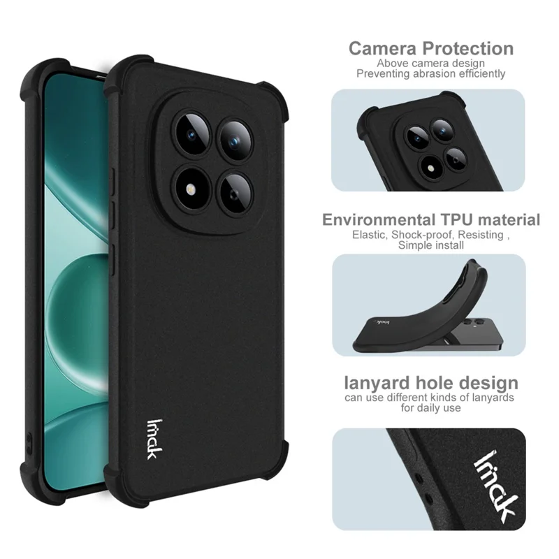 IMAK For Xiaomi Redmi Note 15 Pro 5G (Global) Case TPU Phone Cover Airbag Shockproof Protection - Matte Black