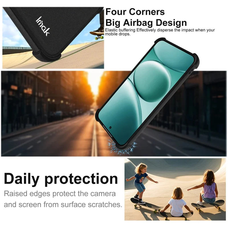 IMAK For Xiaomi Redmi Note 15 Pro+ 5G (Global) Case TPU Phone Cover Airbag Shockproof Protection - Matte Black