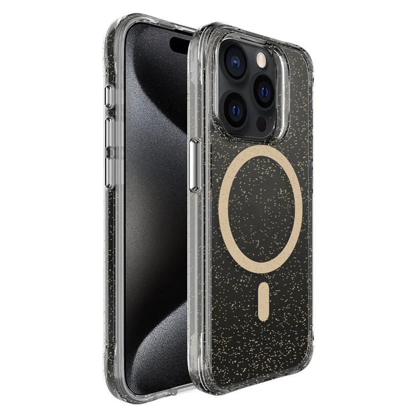 Bulk Purchasing For iPhone 15 Pro Max Case Compatible with MagSafe Starry Glitter PC + TPU Phone Cover - Gold