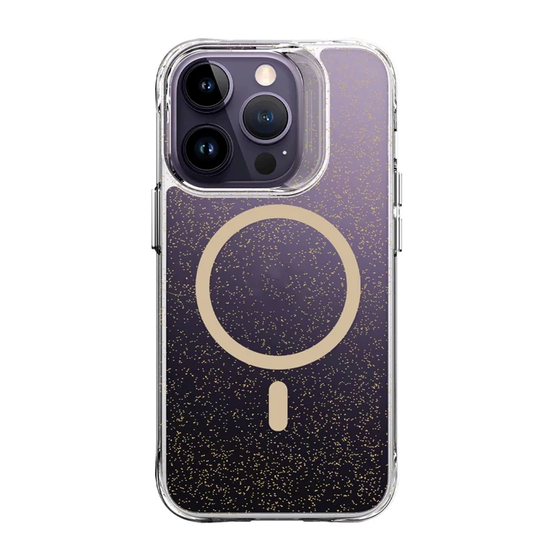 Bulk Purchasing For iPhone 14 Pro Max Case Compatible with MagSafe Starry Glitter PC + TPU Phone Cover - Gold