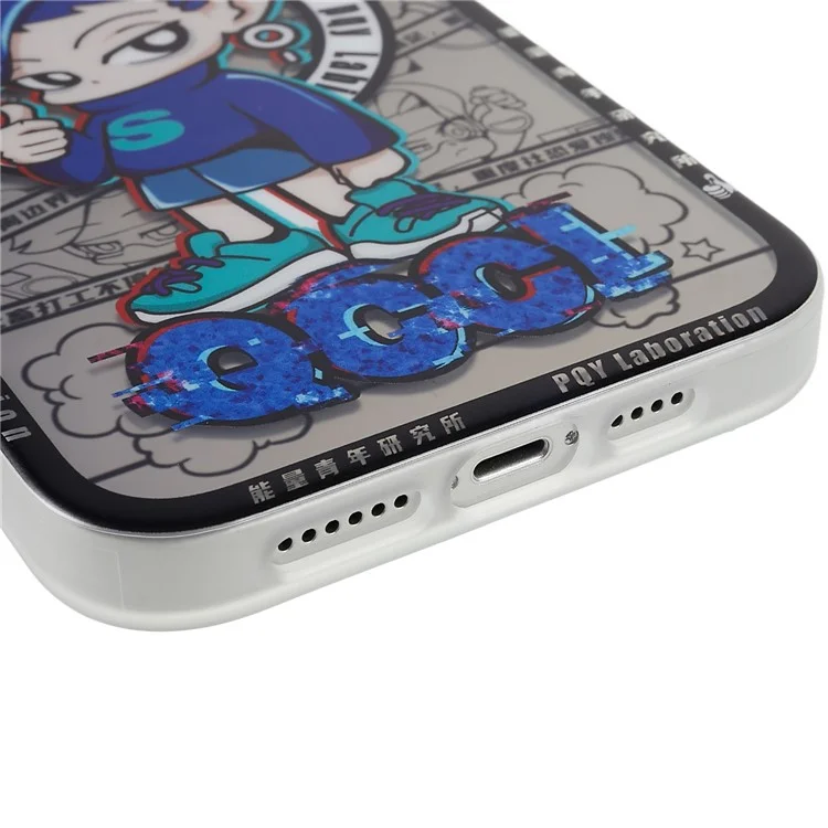 PQY Q Emojis Serie Magnetic Telefono Custodia Per Iphone 14 Plus Compatibile Con MagSafe, TPU+PET Hybrid IML Non Giallo - QCCI
