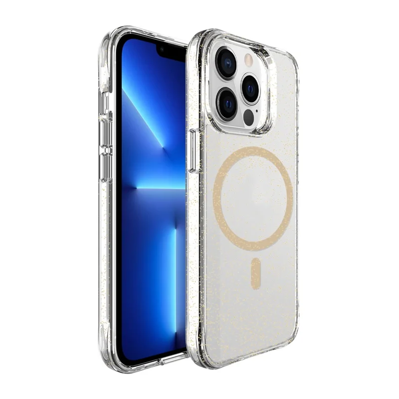 Bulk Purchasing For iPhone 12 Pro Max Case Compatible with MagSafe Starry Glitter PC + TPU Phone Cover - Gold