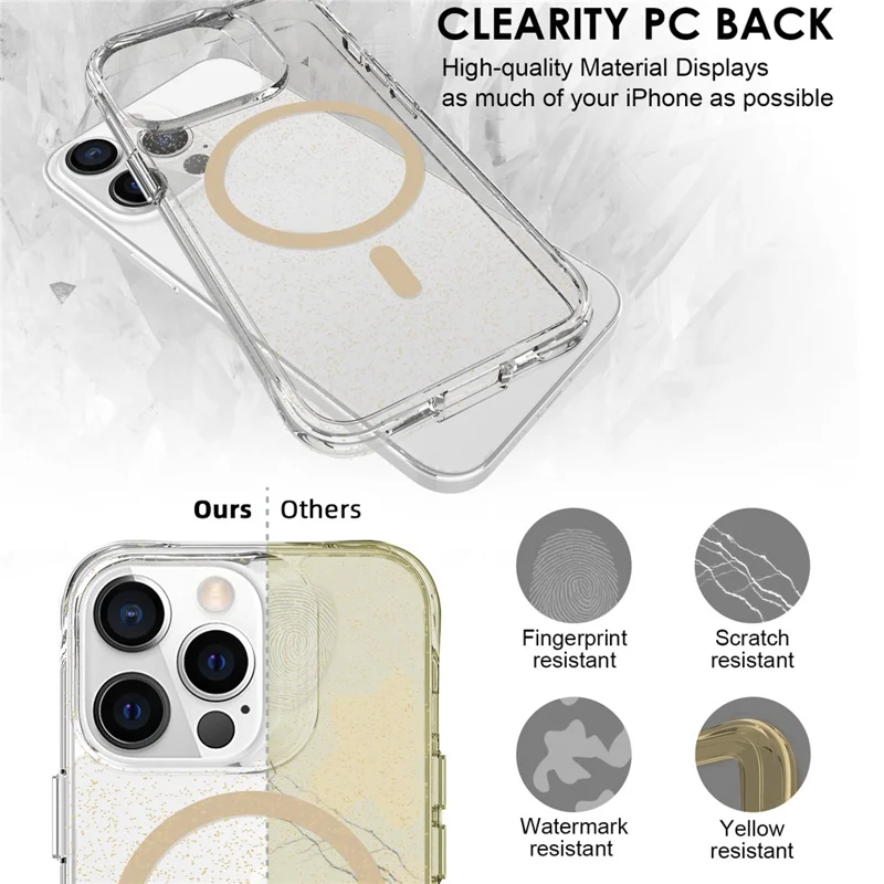 Bulk Purchasing For iPhone 12 Pro Max Case Compatible with MagSafe Starry Glitter PC + TPU Phone Cover - Gold