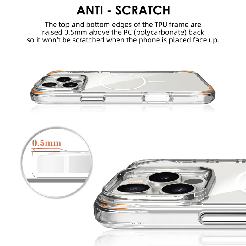 Groothandel voor iPhone 16 Pro-hoesje compatibel met MagSafe PC + TPU transparant telefoonhoesje