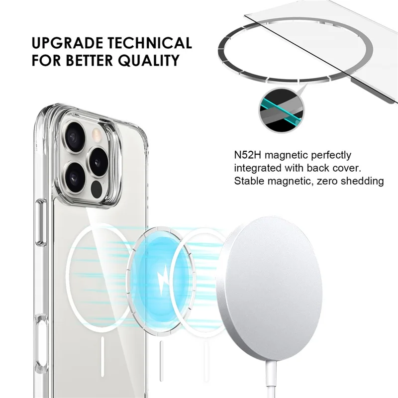 Groothandel voor iPhone 16 Pro-hoesje compatibel met MagSafe PC + TPU transparant telefoonhoesje