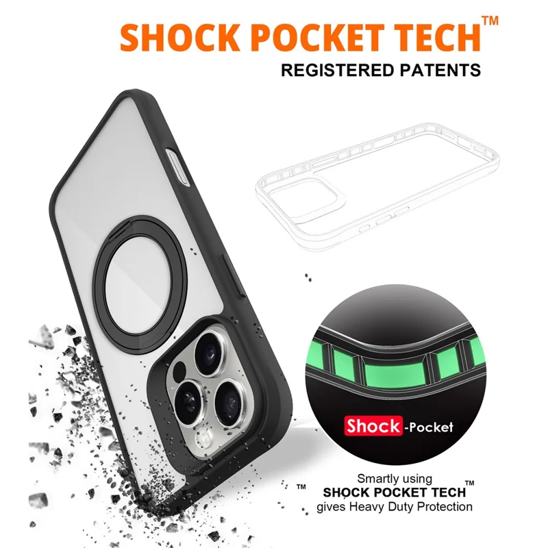 Bulk Purchasing For iPhone 16 Pro Max Case Compatible with MagSafe Ring Kickstand Shockproof PC + TPU Phone Cover