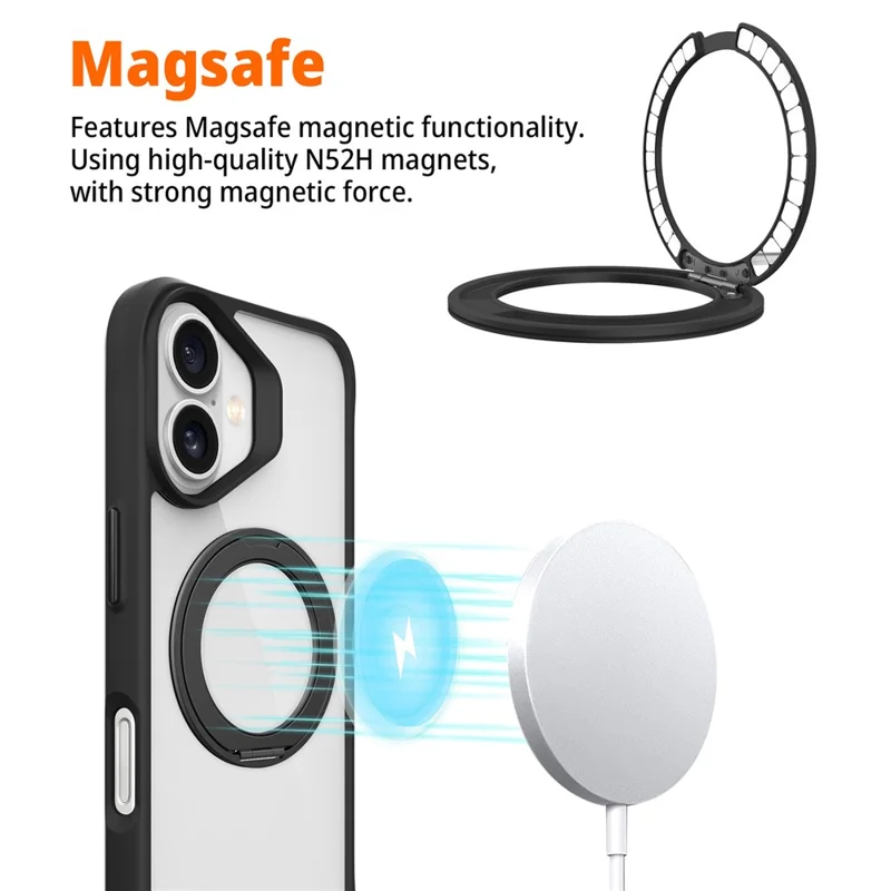 Bulk Purchasing For iPhone 16 Plus Case Compatible with MagSafe Ring Kickstand Shockproof PC + TPU Phone Cover
