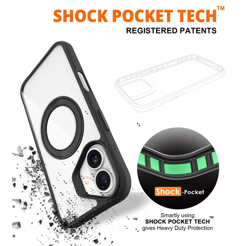 Bulk Purchasing For iPhone 16 Plus Case Compatible with MagSafe Ring Kickstand Shockproof PC + TPU Phone Cover