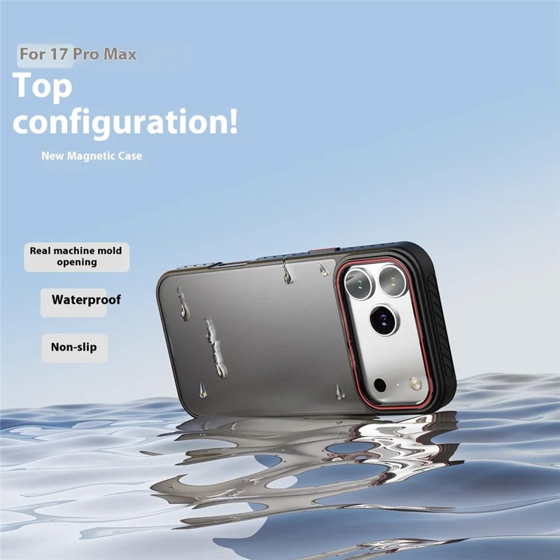 For iPhone 17 Pro Case PC + TPU Anti-Slip Matte Phone Cover - Black