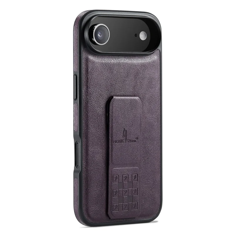 FIERRE SHANN For iPhone Air Case Kickstand Leather Slim Back Cover - Purple