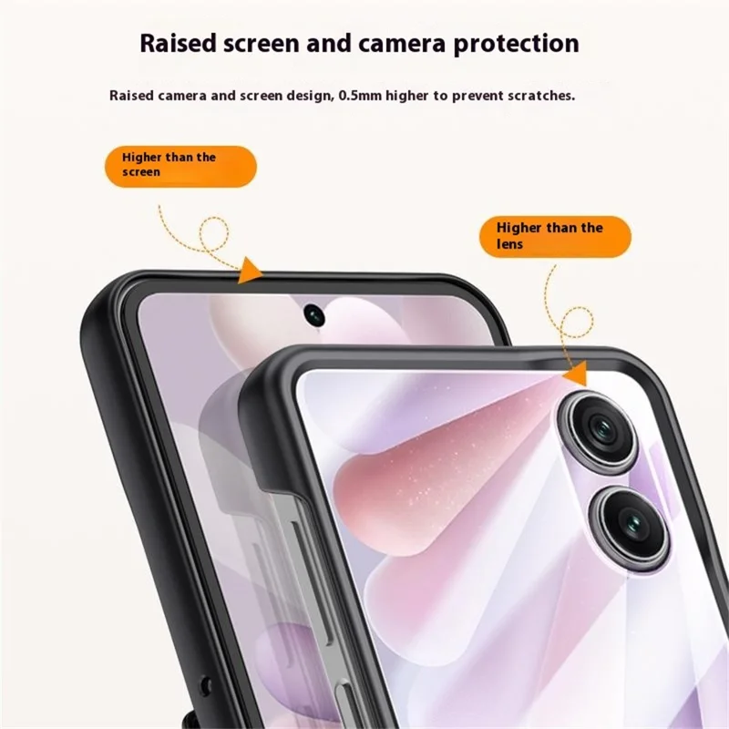 For Honor Magic V Flip 2 Case Leather + PC Phone Cover HD Rear Small Screen Protector - Purple