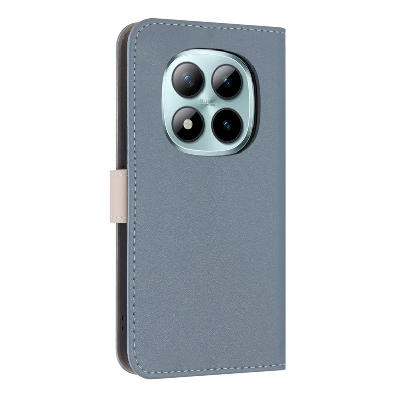 Xiaomi Redmi Note 15 Pro 5G hoesje met strikdecor, portemonnee van lederen telefoonhoes met polsbandje - Babyblauw