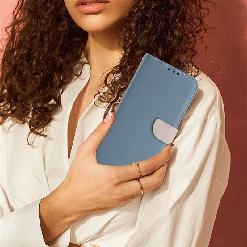 Xiaomi Redmi Note 15 Pro 5G hoesje met strikdecor, portemonnee van lederen telefoonhoes met polsbandje - Babyblauw