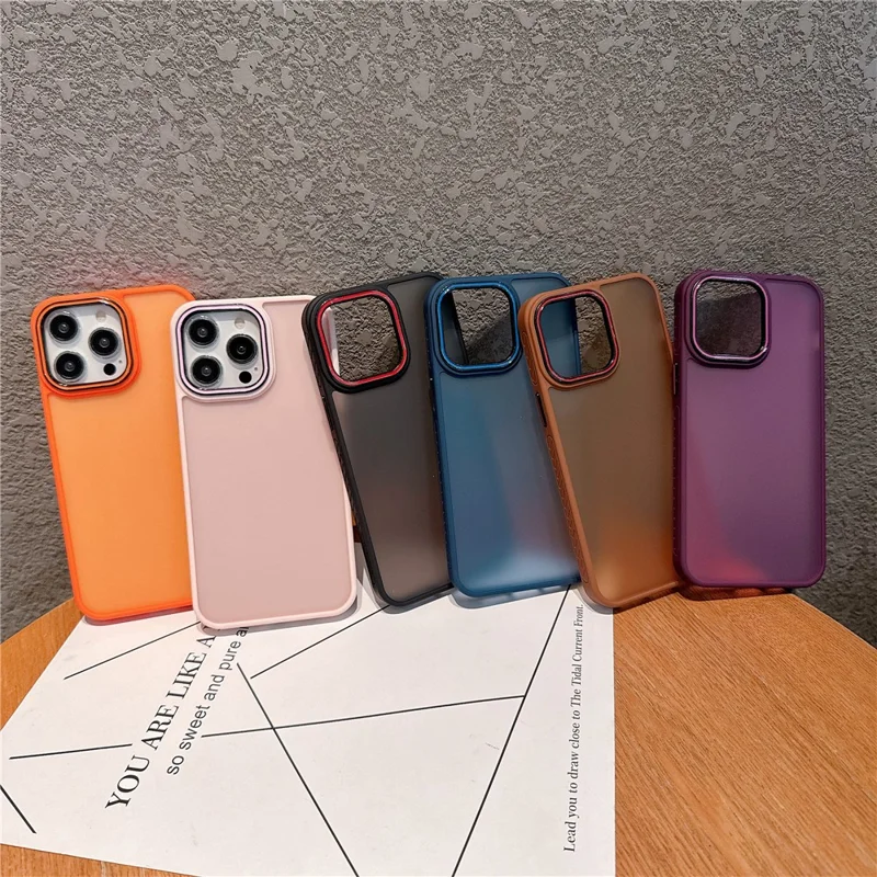 For iPhone 16 Pro Max Case PC + TPU Anti-Slip Matte Phone Cover - Purple