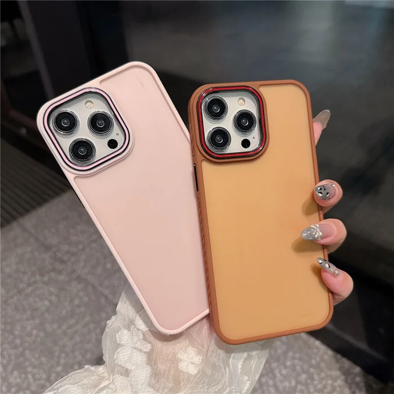 For iPhone 15 Pro Case PC + TPU Anti-Slip Matte Phone Cover - Purple