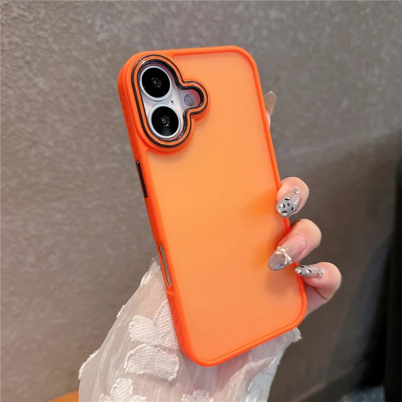 For iPhone 16 Plus Case PC + TPU Anti-Slip Matte Phone Cover - Orange