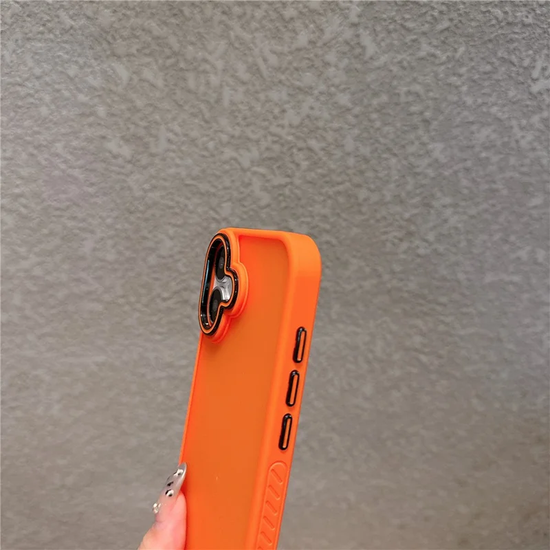 For iPhone 16 Plus Case PC + TPU Anti-Slip Matte Phone Cover - Orange