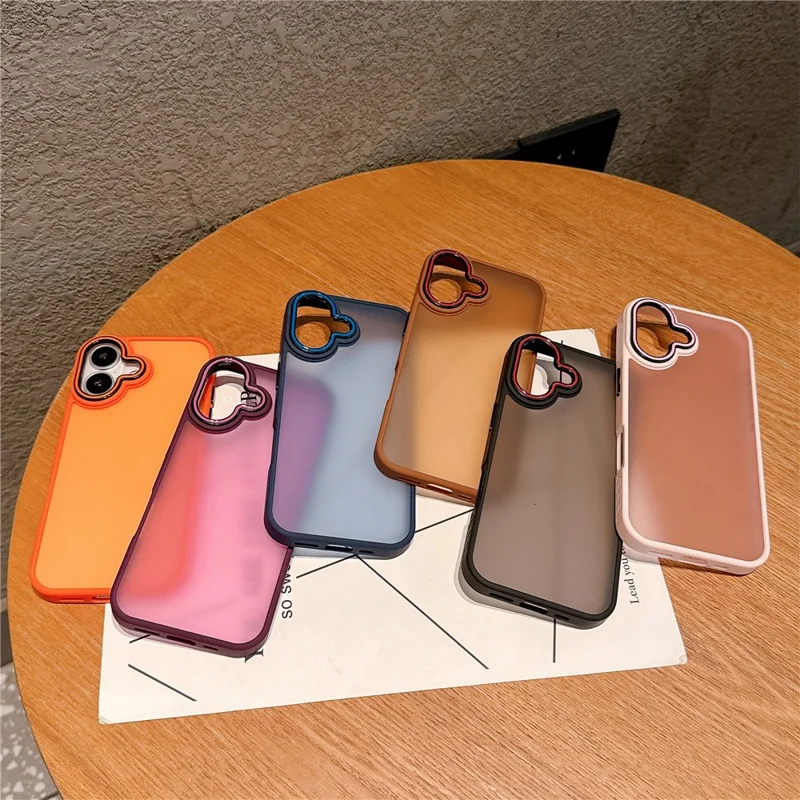For iPhone 16 Plus Case PC + TPU Anti-Slip Matte Phone Cover - Orange