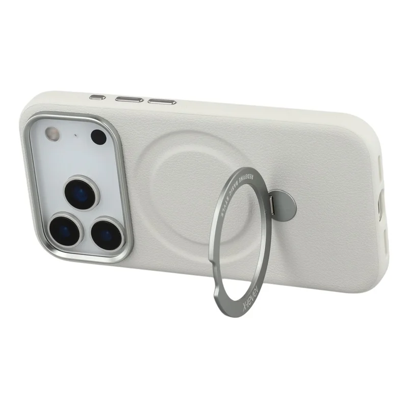 X-LEVEL For iPhone 17 Pro Magnetic Case Kickstand PC + PU Phone Back Cover - Grey