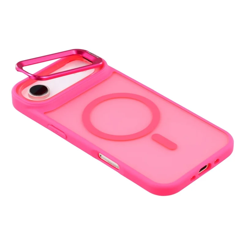 For iPhone Air Case Compatible with MagSafe Lens Kickstand TPU + PC Matte Phone Cover - Rose