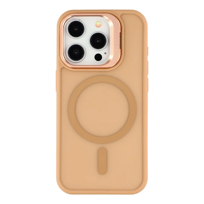 For iPhone 14 Pro Case Compatible with MagSafe Lens Kickstand TPU + PC Matte Phone Cover - Desert Gold
